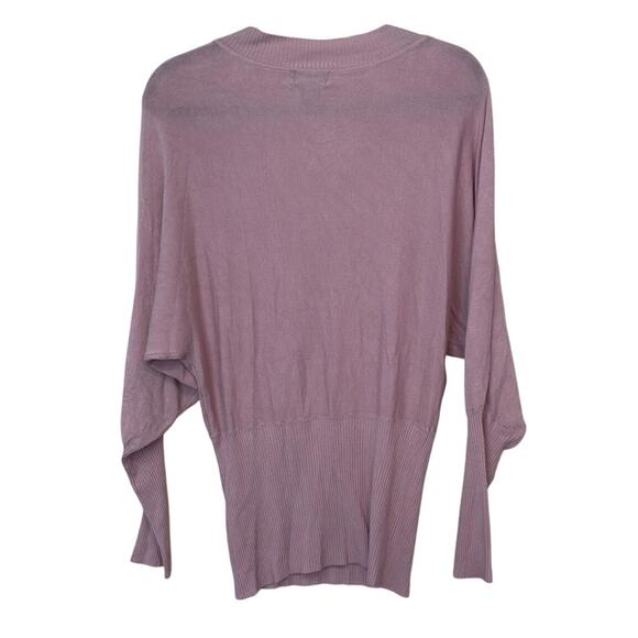 Wet Seal Y2K Pink V-Neck Long-Sleeve Fitted Layering Top Size XL Soft Preppy - Picture 2 of 9